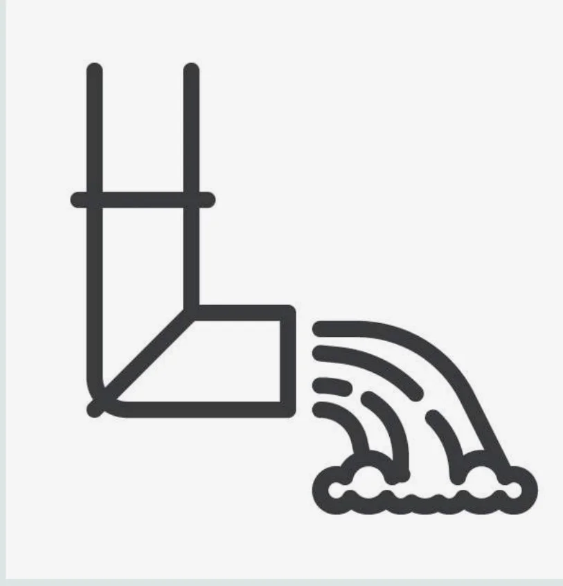 Illustratie van een vrije hemelwaterafvoer